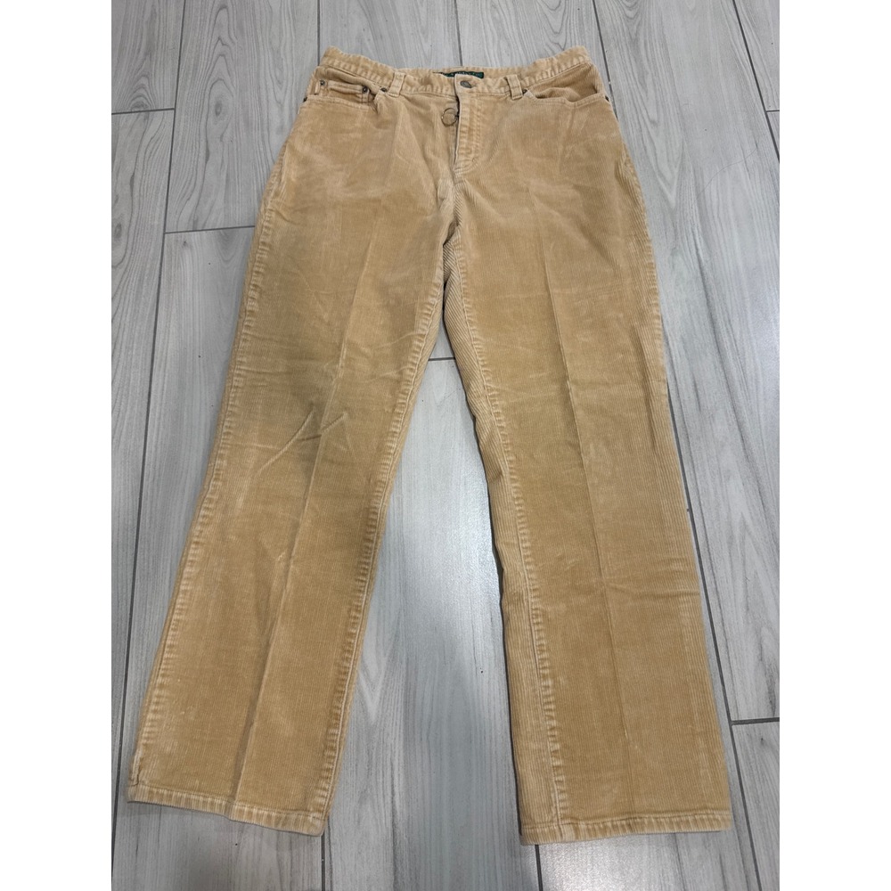 Lauren Ralph Lauren Tan Corduroy Straight Leg Pants Beige Size 6